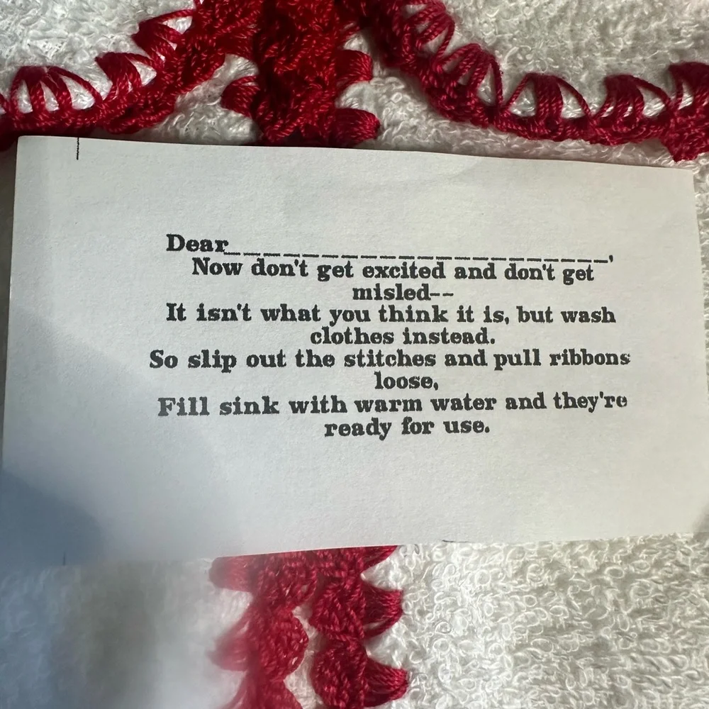 Wash cloths (joke baby gift)
